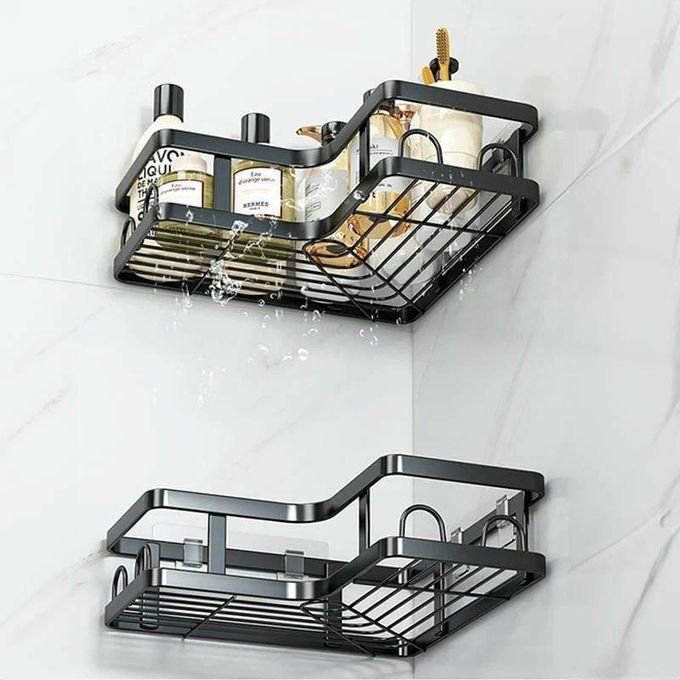 Étagère d'Angle Murale Premium 5 en 1 – Organisez Votre Salle de Bain Sans Percer