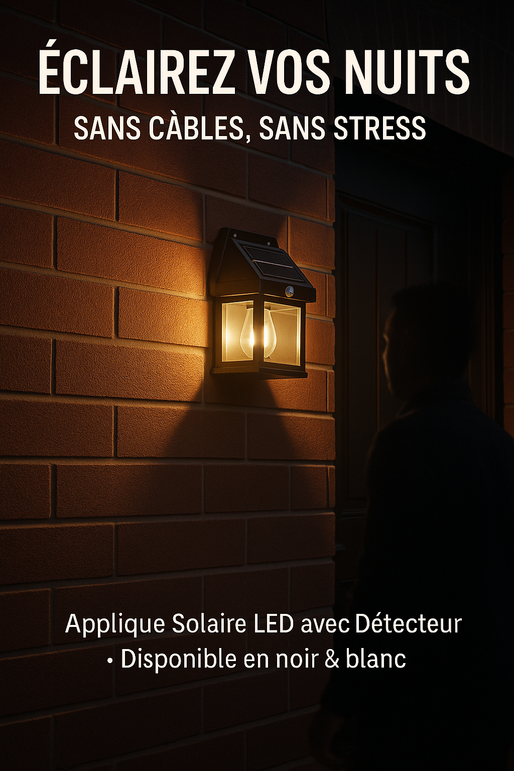 Applique Murale Solaire avec Détection de Mouvement