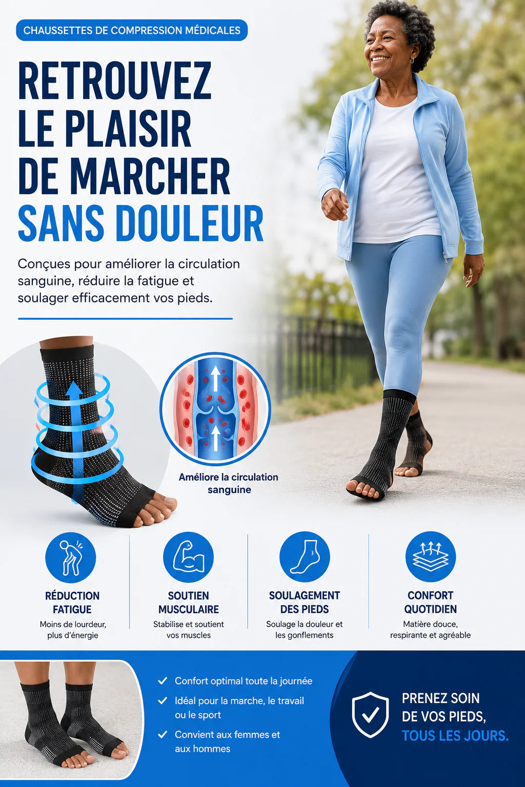 🦶 Chaussettes de Compression Orthopédiques