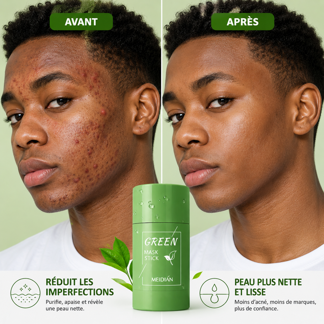 🌿 Green Mask Stick – Le Secret Naturel pour une Peau Pure et Radieuse