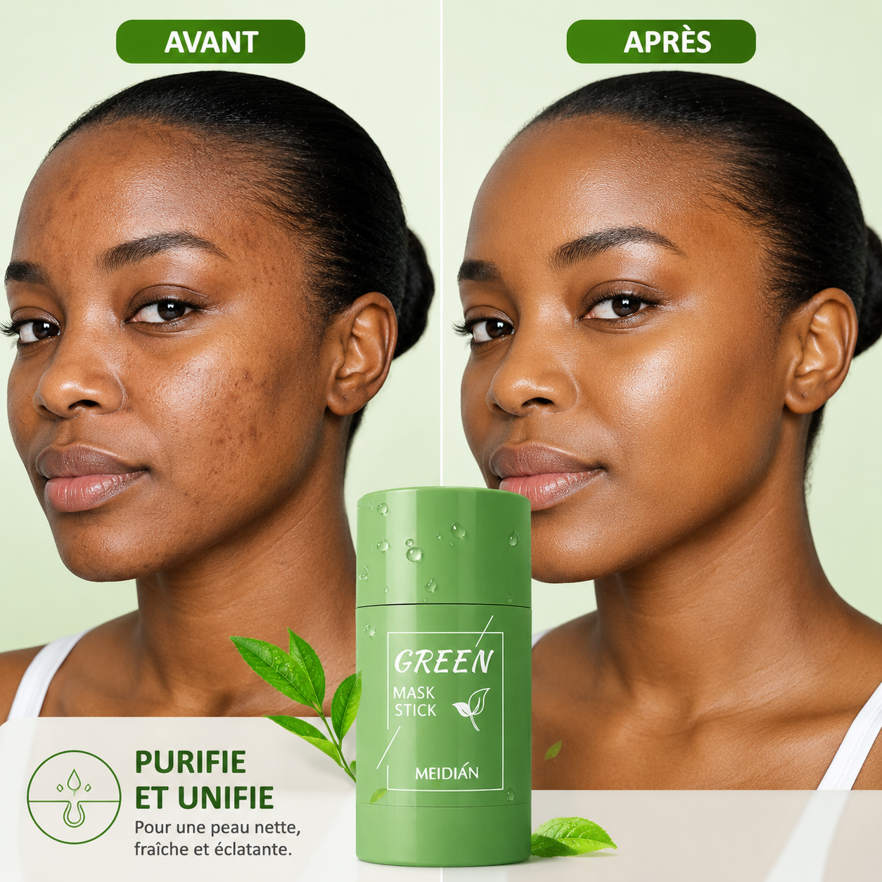 🌿 Green Mask Stick – Le Secret Naturel pour une Peau Pure et Radieuse
