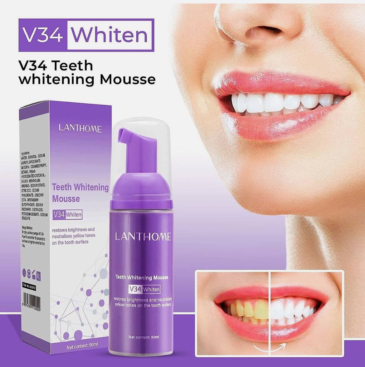 Pâte de Blanchissante Dentaire V34 – Un Sourire Plus Blanc, Plus Confiant !